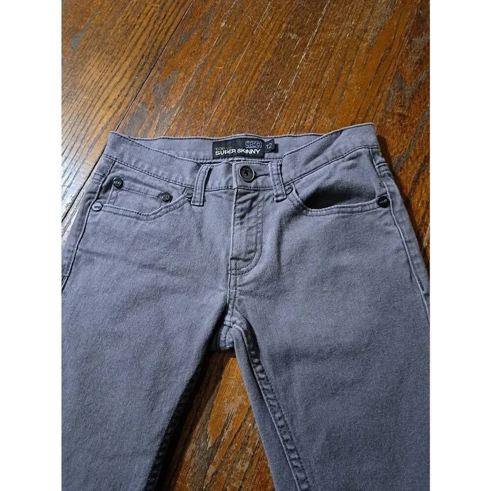 Boys Size 12 RSQ Tokyo Super Skinny Grey Denim Jeans with Pockets